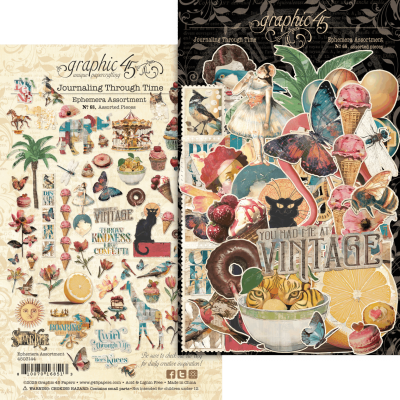 Recortes de papel vintage para scrapbooking em vários designs coloridos