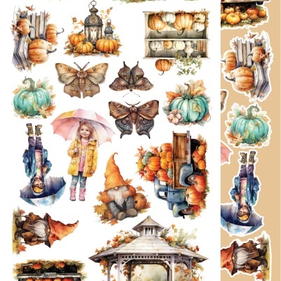 In Autumn Colors - pack 12*6 com extras para recortar