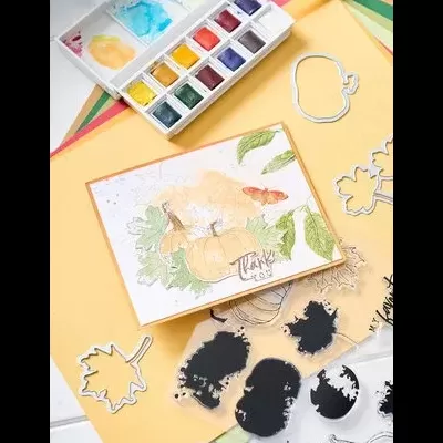 Sizzix Framelits Die w/Stamps by 49 and Market A5 Pencil Line Harvest (16+7pcs) (666709)