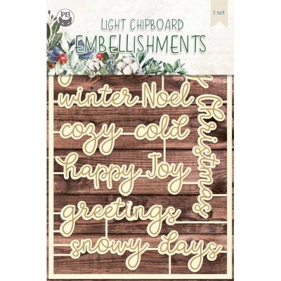 Light Chipboard - frases coleção Winter / natal