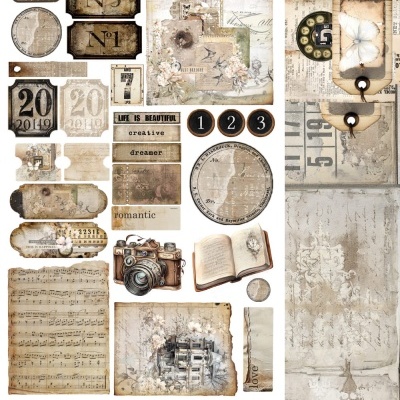 Natural Beauty - Junk Journal - pack 12*6 com extras para recortar