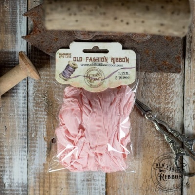 old fashion ribbons -set of 5 pieces - OLDSZ-51 - LIGHT POWDER PINK