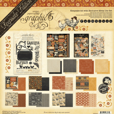 Farmhouse - Graphic 45 - Keepsake Kit with Exclusive Metal Die-Set