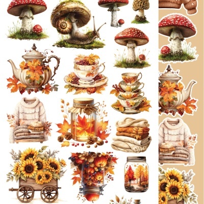 In Autumn Colors - pack 12*6 com extras para recortar