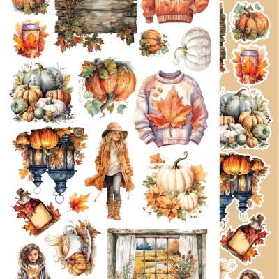 In Autumn Colors - pack 12*6 com extras para recortar