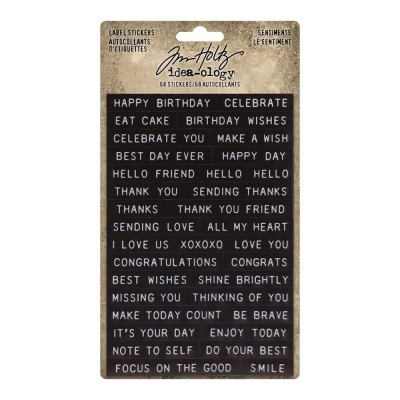 Idea-ology Tim Holtz Label Stickers Sentiments (TH94121)