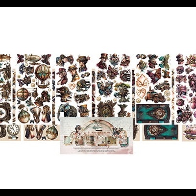 Steampunk Dream - pack 12*6 com extras para recortar