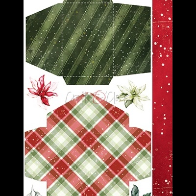 Papéis para montagem de caixas com padrões natalinos e desenhos de flores e folhas