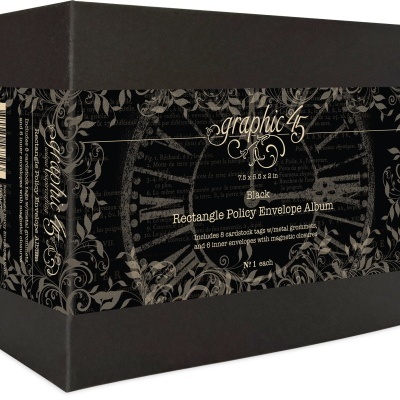 Rectangle Policy Envelope Album - Graphic 45 — Black