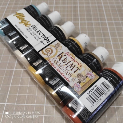 Pack 6 tintas acrílicas Allegro - mix Klimt Stamperia