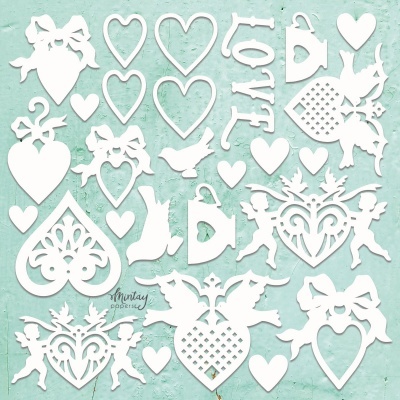 Love Set pack 12*12 chippies / chipboards mintay