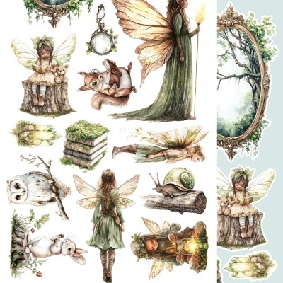 The World of Fairies - pack 12*6 com extras para recortar