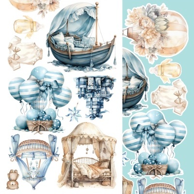 Hello Baby -Boy - 12*6 extras para recortar