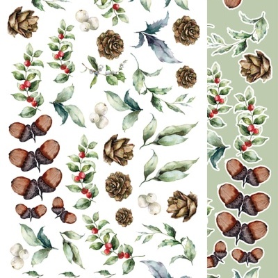 Folha de Extras para recortar Natal pinhas e folhagens - 12*6 para recortar