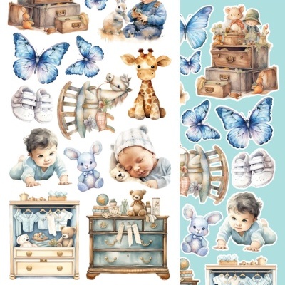 Hello Baby -Boy - 12*6 extras para recortar