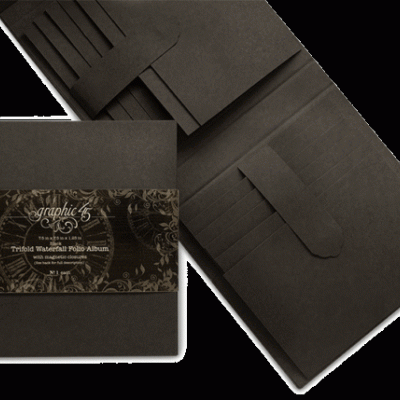 Trifold Waterfall Folio Álbum Preto