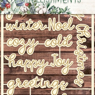 Light Chipboard p13 - palavras coleção Winter / natal