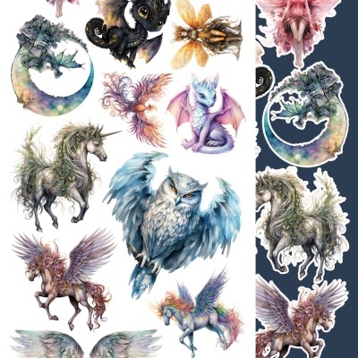 Legends of the Magic School - pack 12*6 com extras para recortar