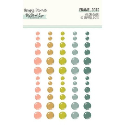 Pacote com pontos de esmalte coloridos de vários tamanhos em cinco colunas