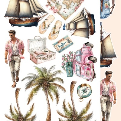 Memories from the trip - pack 12*6 com extras para recortar