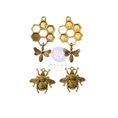 Prima Marketing Miel Charms Metal Bee (4pcs)