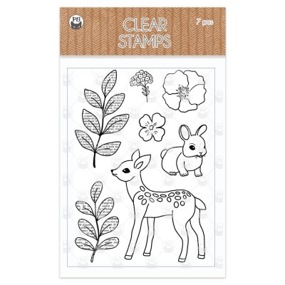 Clear Stamp Set Forest Tea Party - pack 2- 7 peças