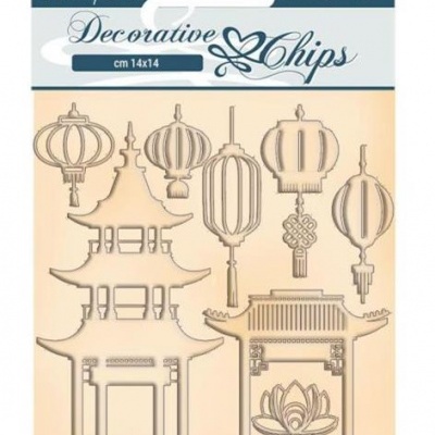 Pack de Chipboards - Vagabond in Japan - pagoda e balões