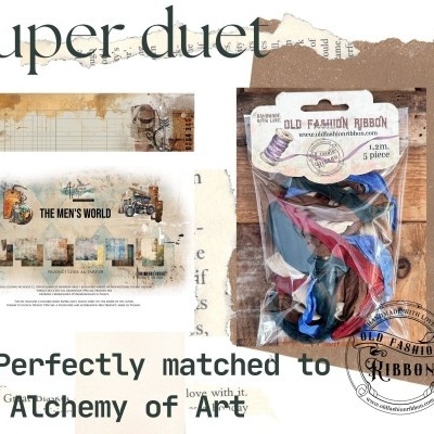 Old Fashion Ribbons Satin-set of 5 pcs - ALCH-08 Alchemy of Art (The man's World)