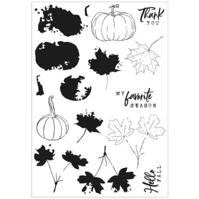 Sizzix Framelits Die w/Stamps by 49 and Market A5 Pencil Line Harvest (16+7pcs) (666709)