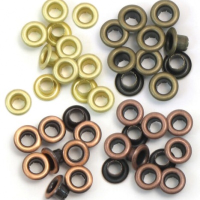 Pack eyelets / ilhoses 60 unidades warm metals (dourado, cobre, bronze..)