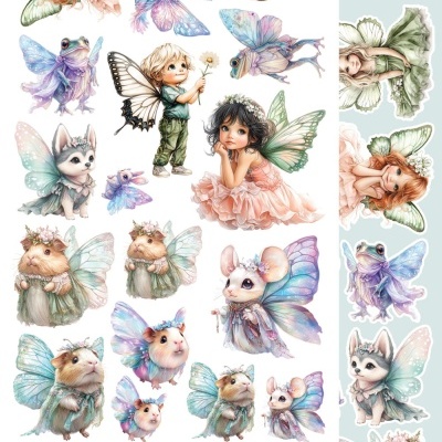 The World of Fairies - pack 12*6 com extras para recortar