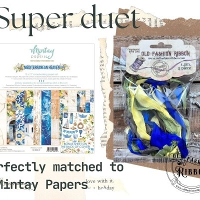 old fashion ribbons -set of 5 pieces - MZ5-16 (Mediterranean Heaven)