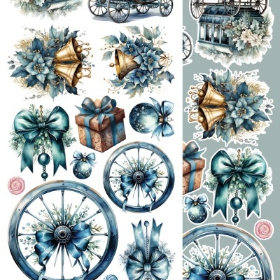 In Frosty Colors - WINTER - pack 12*6 com extras para recortar