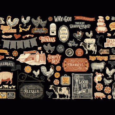 Farmhouse - Graphic 45 - Keepsake Kit with Exclusive Metal Die-Set