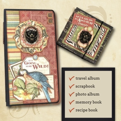 Travel Álbum Graphic 45 em preto com notebooks