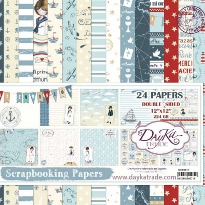 DayKa Trade Mi Comunión (menino, coleção de comunhão com tema maritimo) 12x12 Inch Paper Pack (SCP-3012)