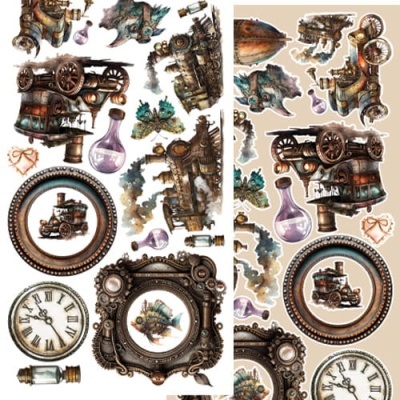 Steampunk Dream - pack 12*6 com extras para recortar