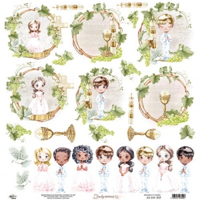 Lovely Memories - folha de recortes - acessórios de comunhão