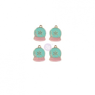 Sugar Cookie Christmas Enamel Charms Snow Globe (996574)