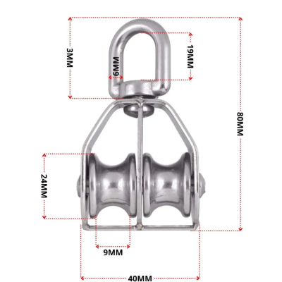 Moitão Duplo Inox 25 mm