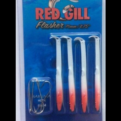 Amostra Red Gill Flasher Lure 70mm - 4 Unidades