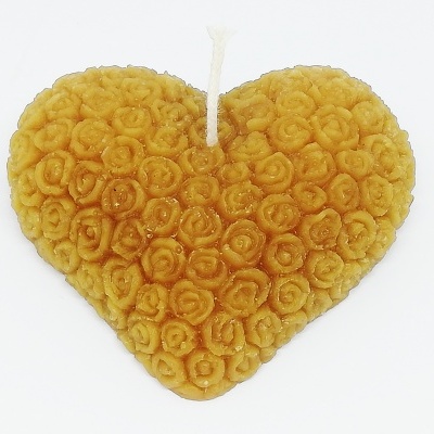 Molde Silicone modelo Coração Grande com flores  3cm