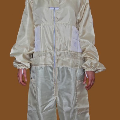 Fato Pano Duplo em Cetim Ventilado Castanho