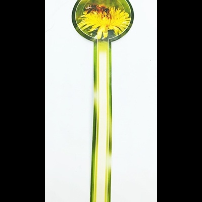 Marcador de livro com imagem de abelha e flor amarela