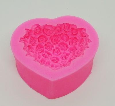 Molde Silicone modelo Coração com Flores