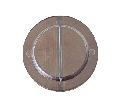 Produto redondo de plástico transparente com divisória central