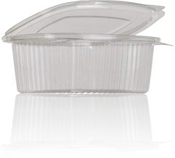 Recipiente plástico transparente retangular com tampa