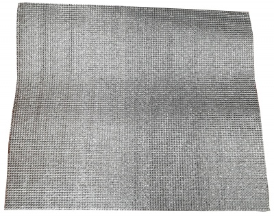 tapete rectangular cinzento com textura tecida