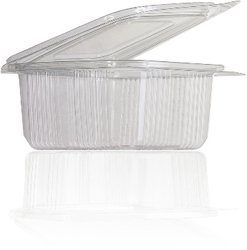 Caixa de embalagem transparente em plástico com tampa articulada