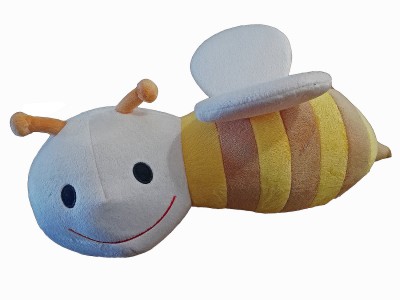 Pelúcia de abelha amarela com listras castanhas e asas claras